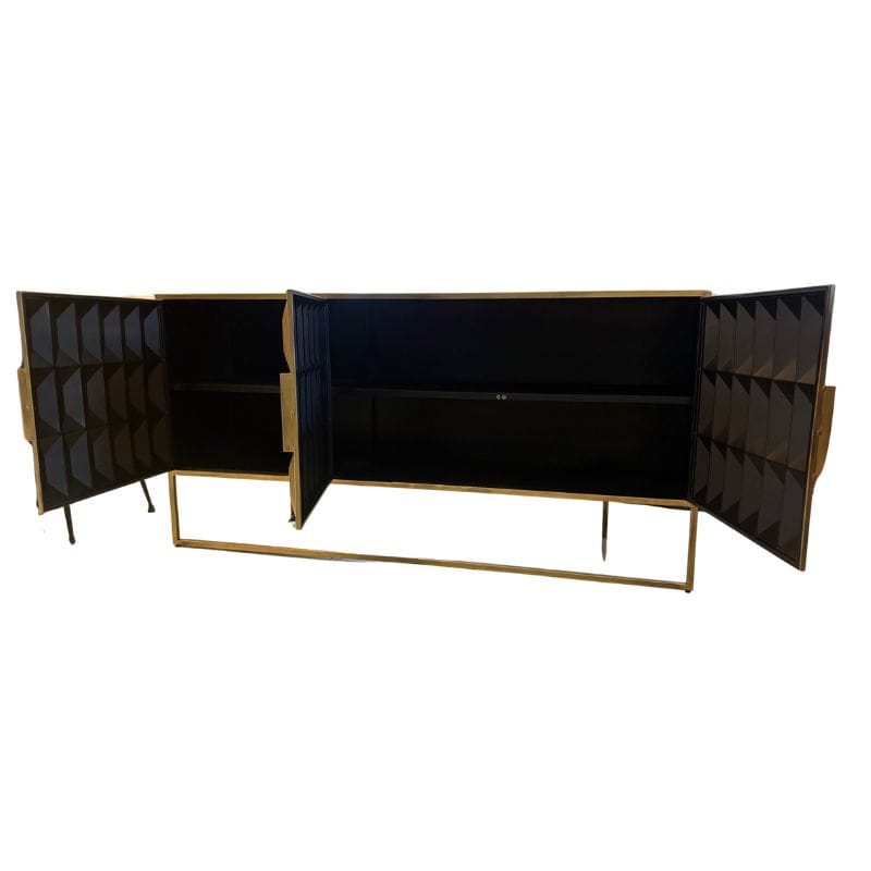 Sideboard Industrial Gold "Fitzgerald" 3 Door Large Metal Sideboard