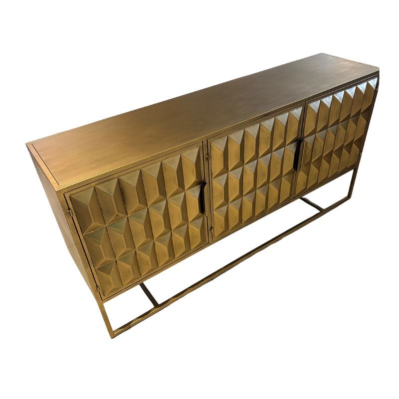 Sideboard Industrial Gold "Fitzgerald" 3 Door Large Metal Sideboard