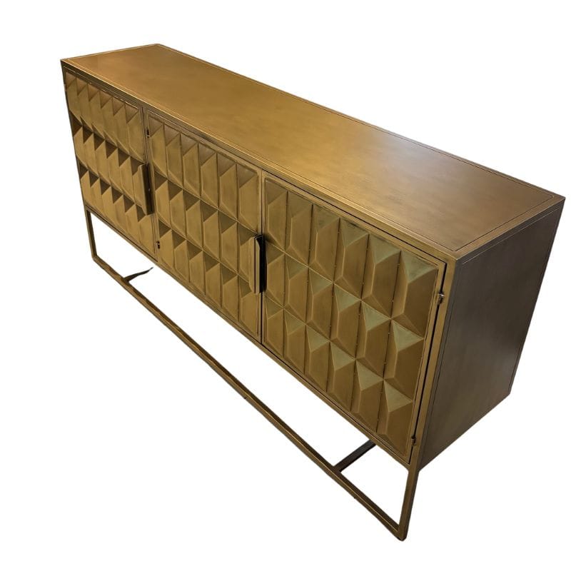 Sideboard Industrial Gold "Fitzgerald" 3 Door Large Metal Sideboard