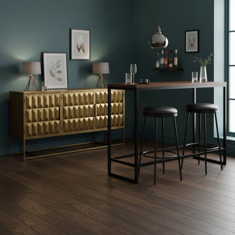 Sideboard Industrial Gold "Fitzgerald" 3 Door Large Metal Sideboard