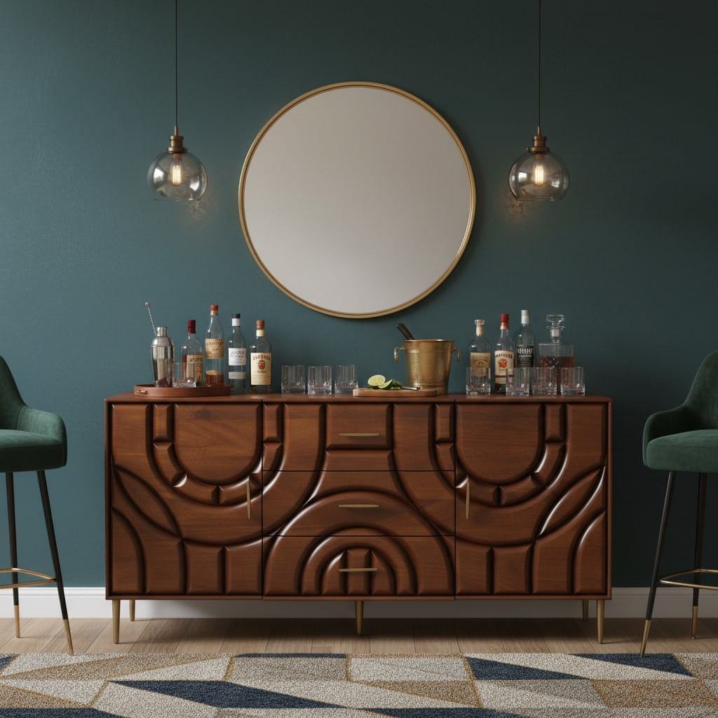 Sideboard Kanpura Wooden 2 Door 3 Drawer Side Board