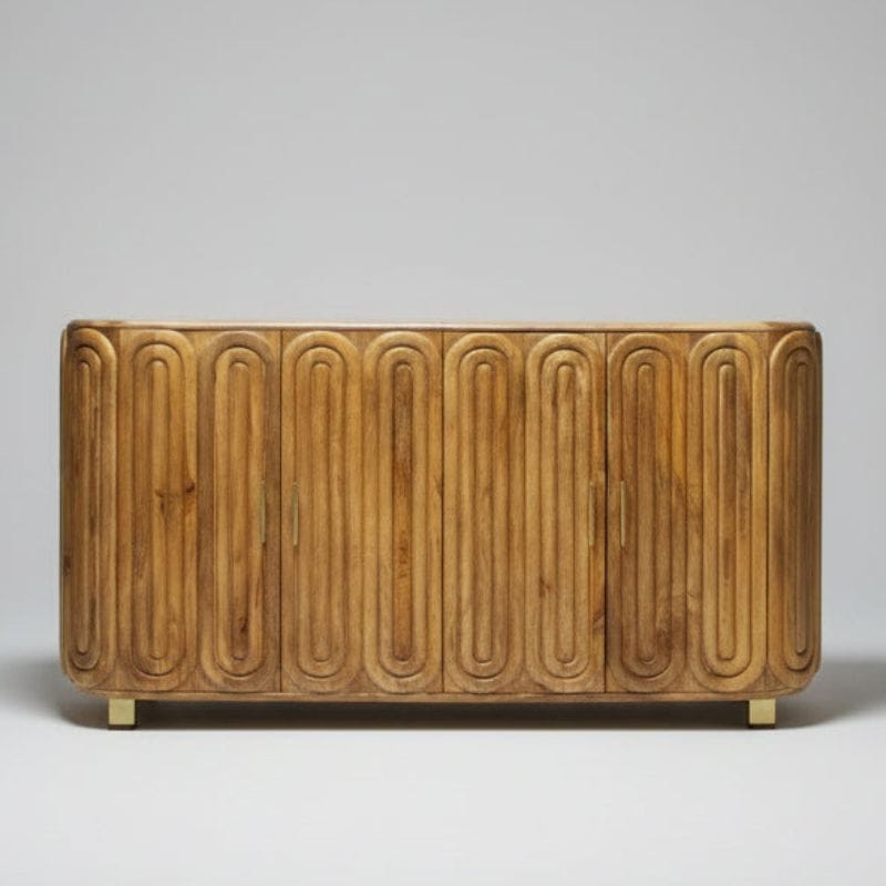 Sideboard Kasli Wooden Capsule Design Wooden Top Side Board
