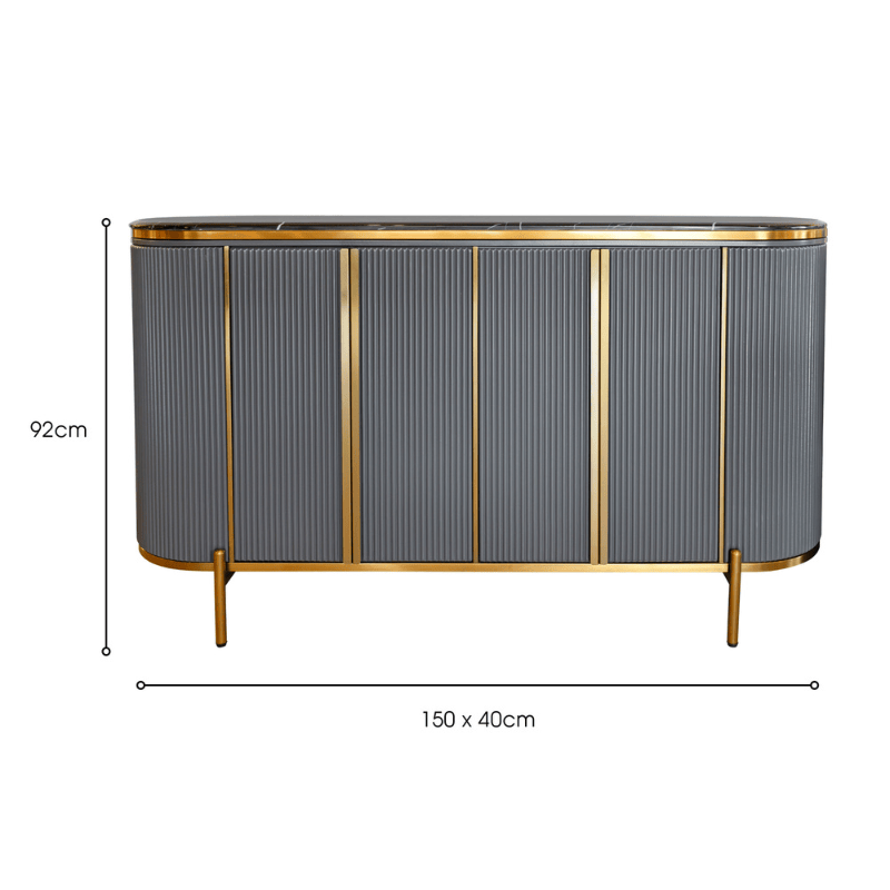 Sideboard Monaco Grey Ribbed Sideboard