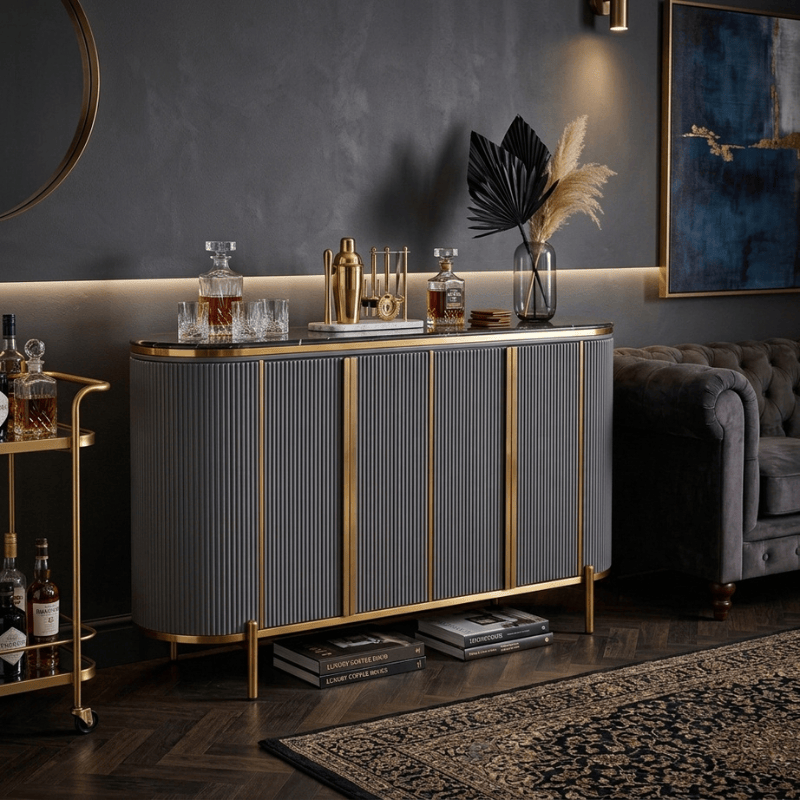 Sideboard Monaco Grey Ribbed Sideboard