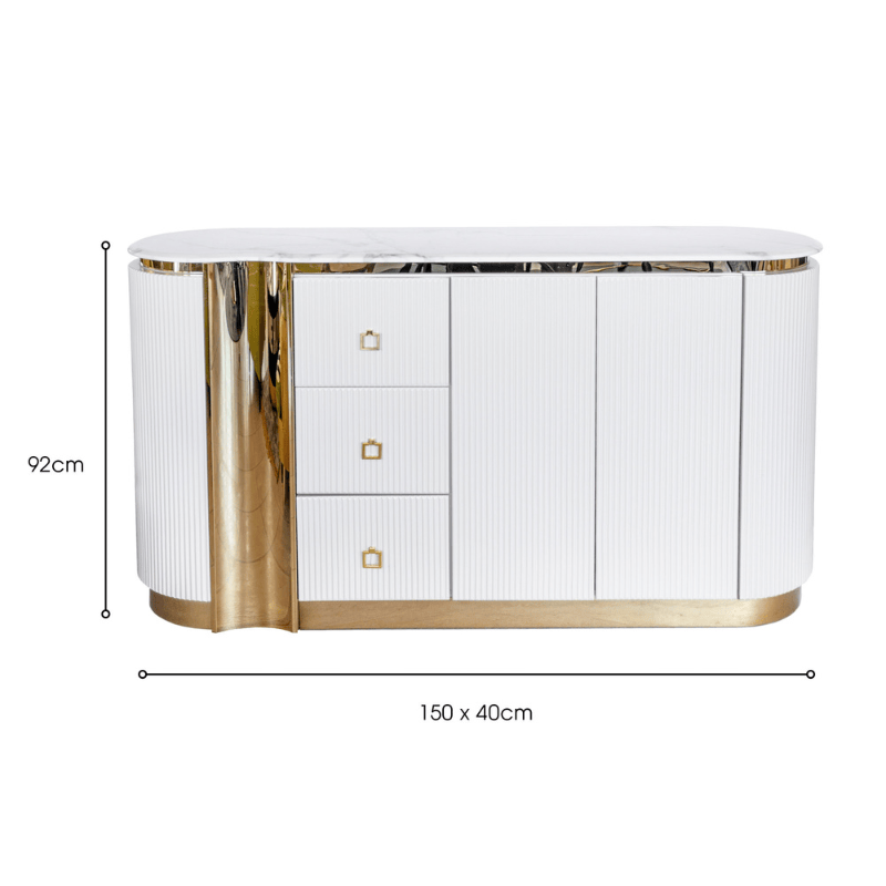 Sideboard Orbit Cream Fluted Sideboard