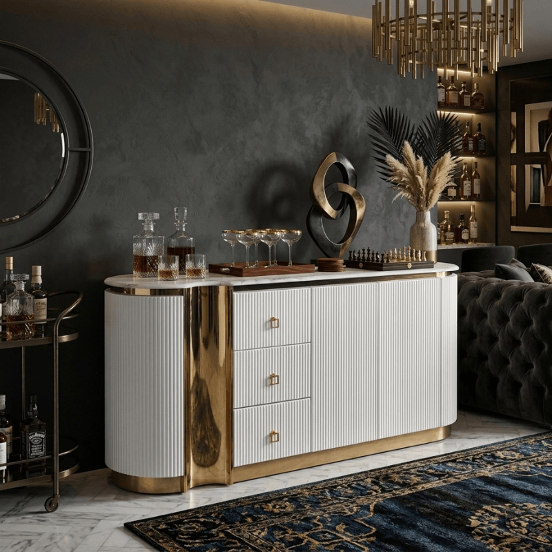 Sideboard Orbit Cream Fluted Sideboard