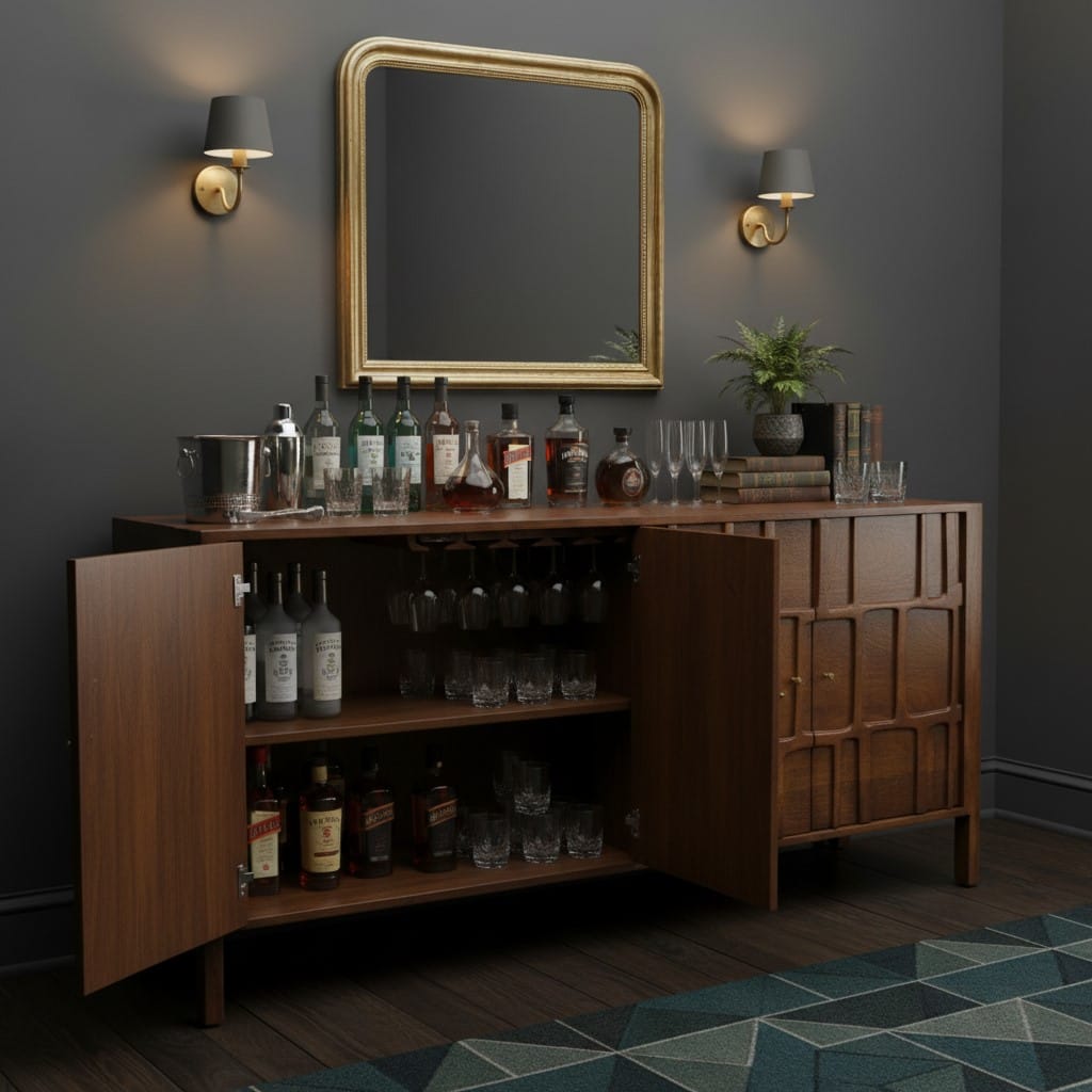 Sideboard Pachar Wooden Carving Design 4 Door Side Board