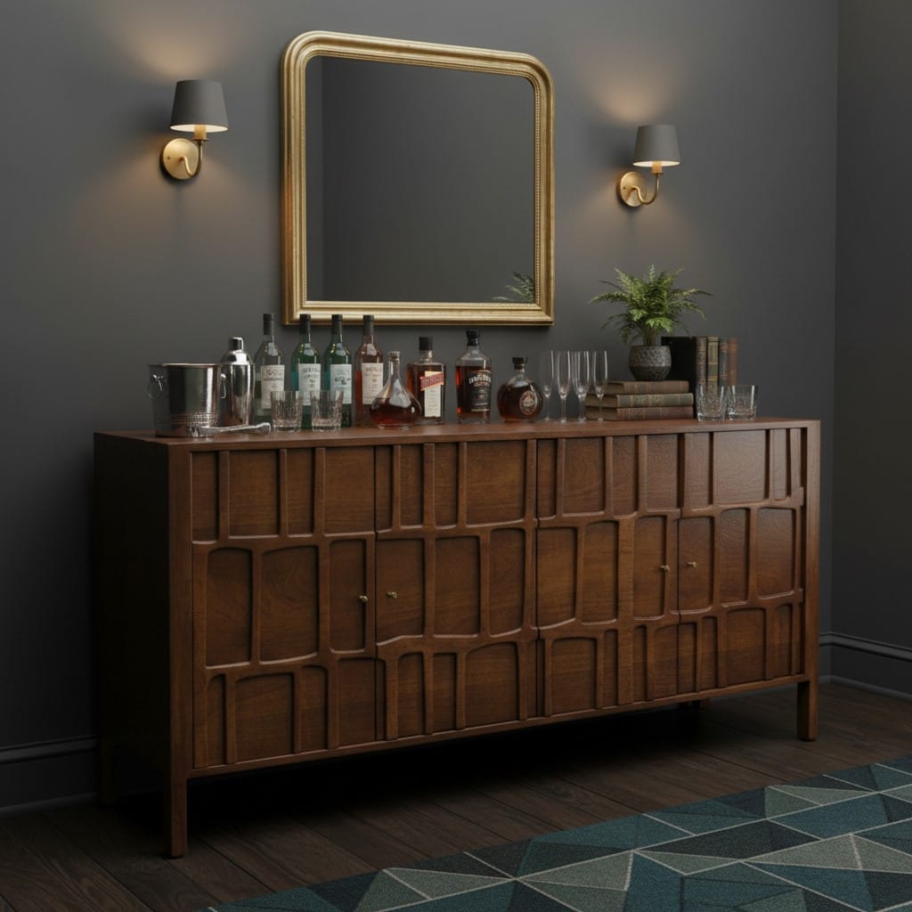 Sideboard Pachar Wooden Carving Design 4 Door Side Board