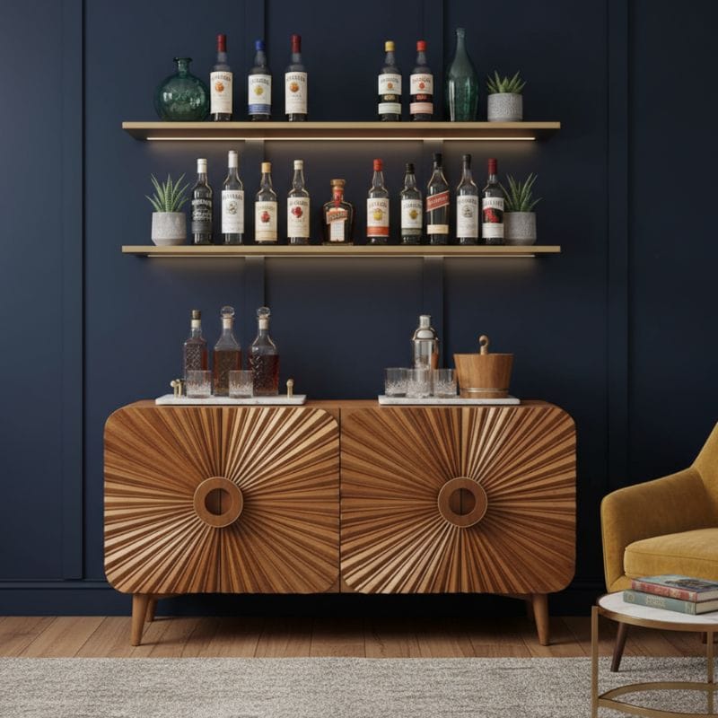Sideboard Rajas Wooden Carving Design 4 Door Sideboard