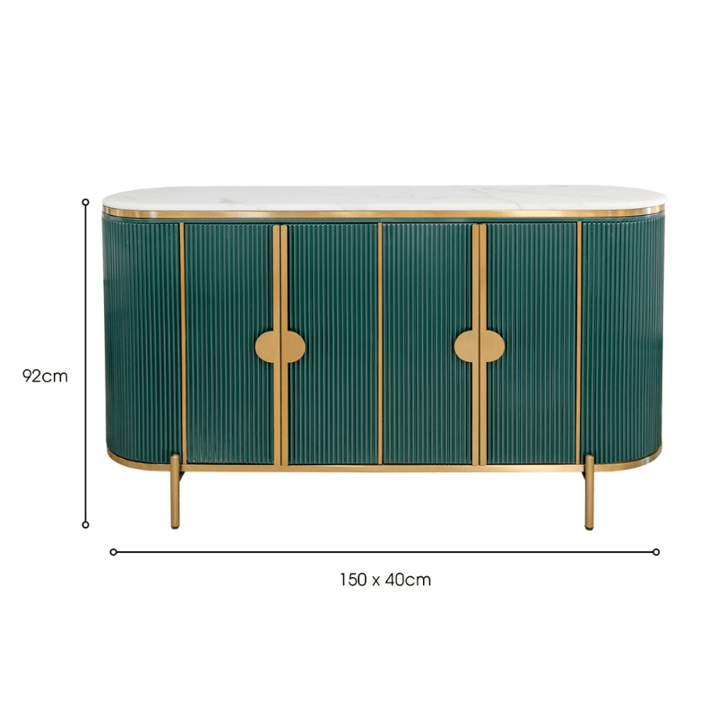 Sideboard Riviera Green Fluted Sideboard