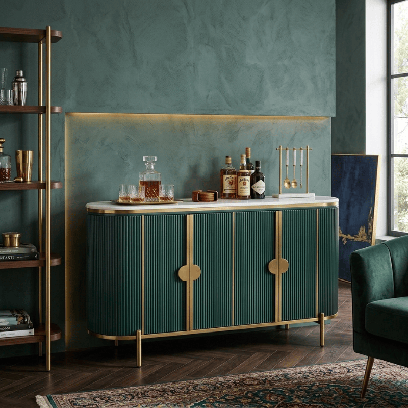 Sideboard Riviera Green Fluted Sideboard