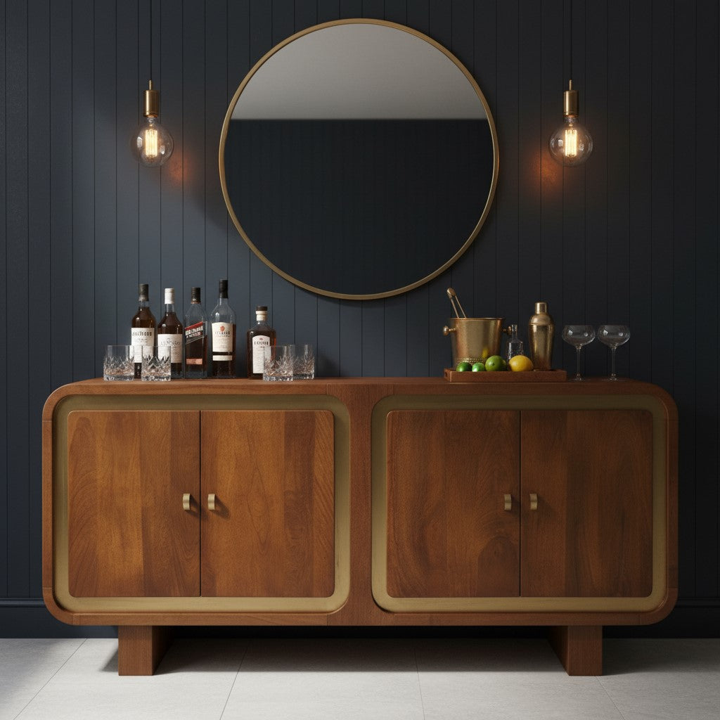 Sideboard Samel Wooden Square Design 4 Door Side Board