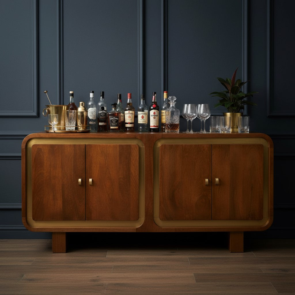 Sideboard Samel Wooden Square Design 4 Door Side Board