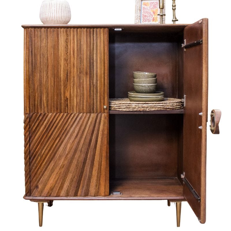 Sideboard Sanpur Wooden 2 Door Chip Design Cabinet