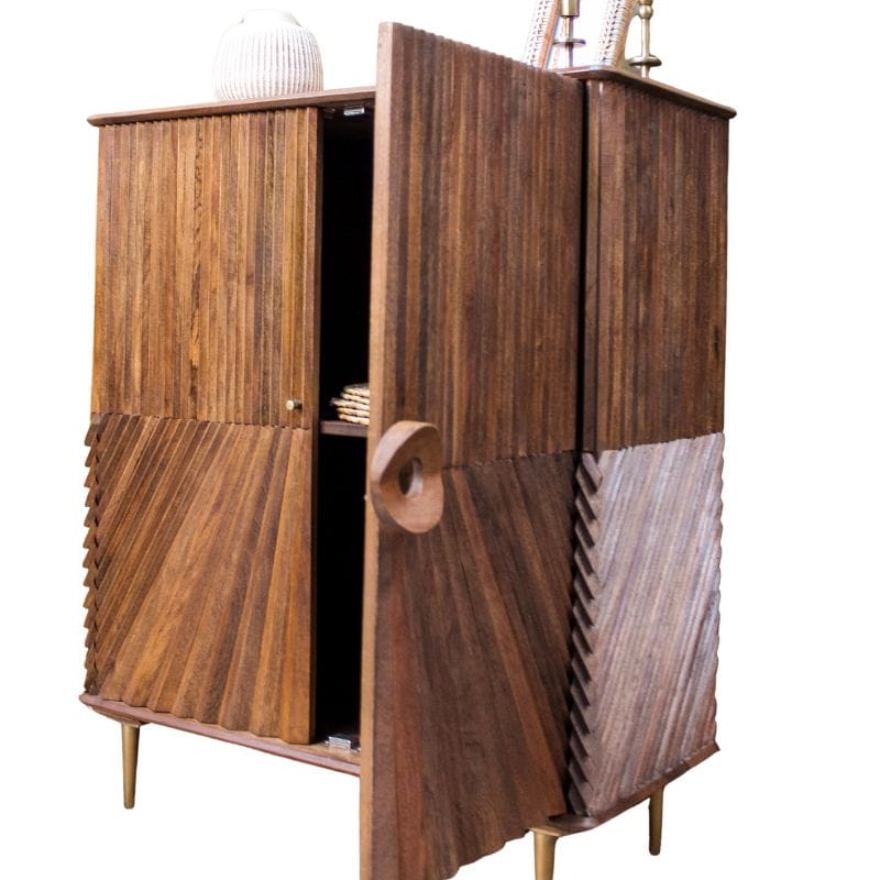 Sideboard Sanpur Wooden 2 Door Chip Design Cabinet