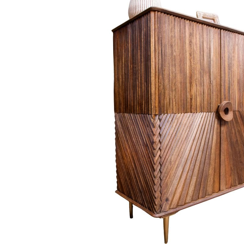Sideboard Sanpur Wooden 2 Door Chip Design Cabinet