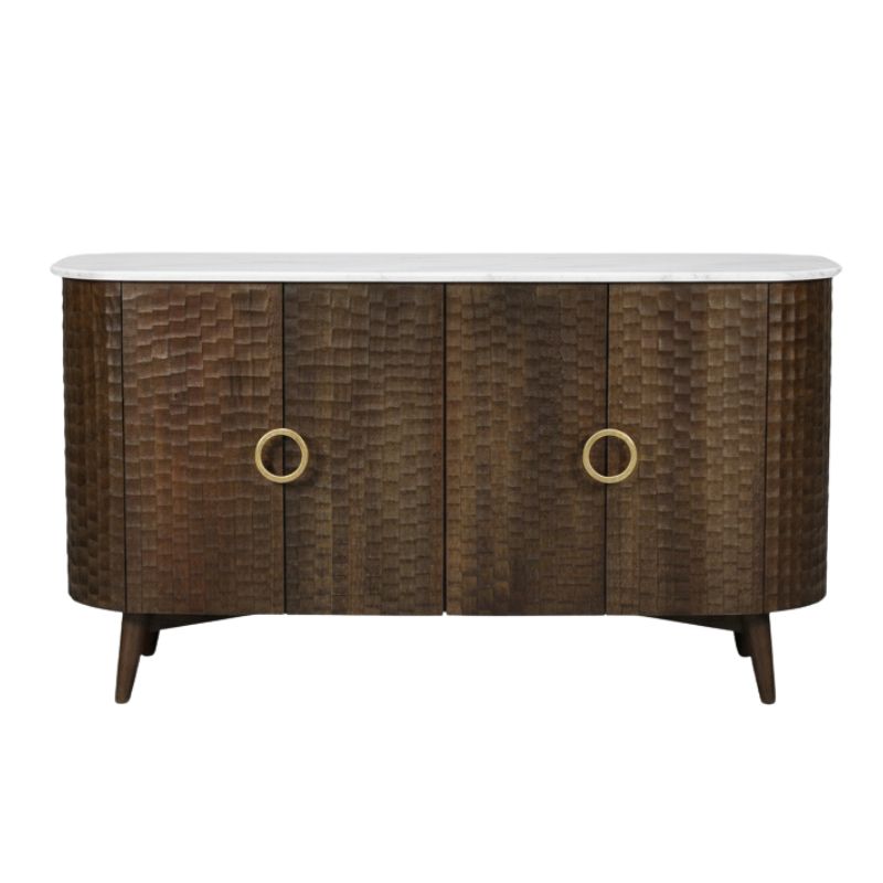 Sideboard Satana Wooden 4 Door chiselled Design Side Board