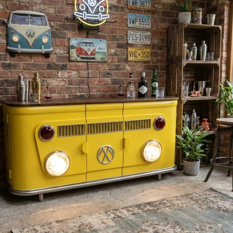 Sideboard VW Camper Style Sideboard Cabinet – Retro Bar Storage Unit