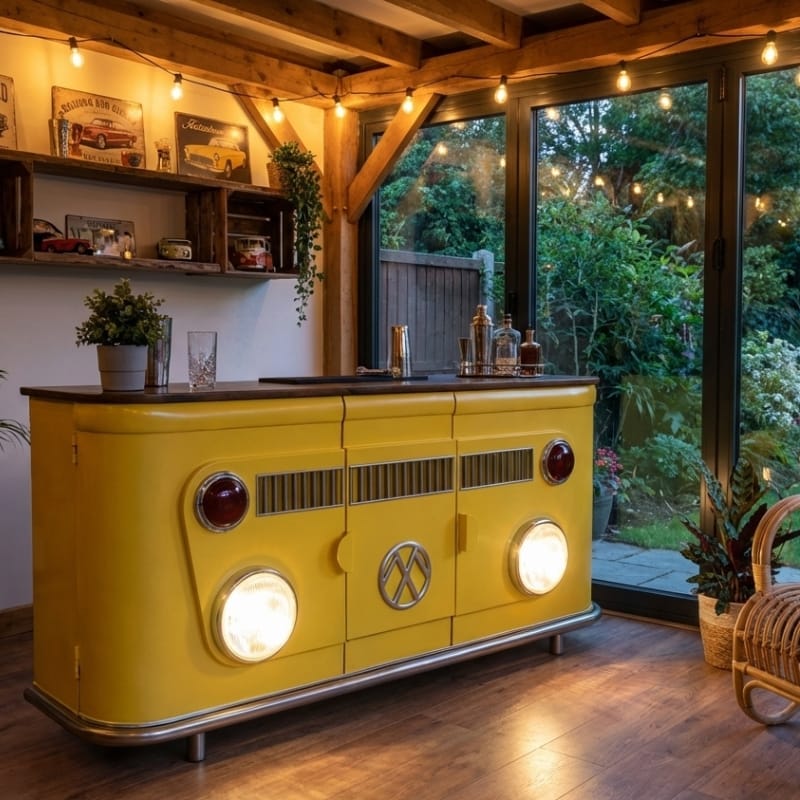 Sideboard VW Camper Style Sideboard Cabinet – Retro Bar Storage Unit