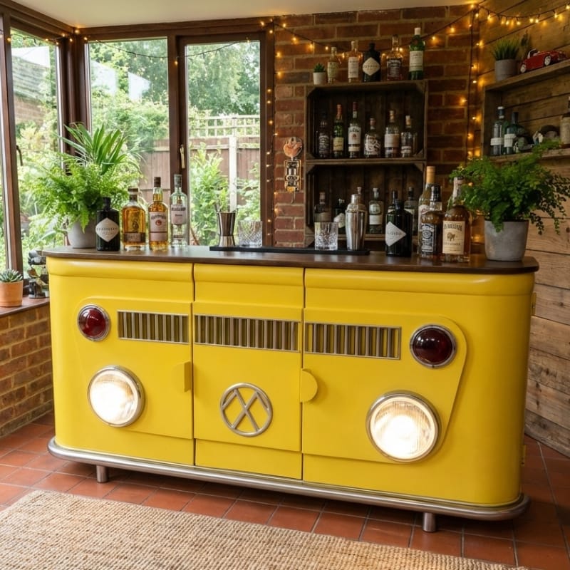 Sideboard VW Camper Style Sideboard Cabinet – Retro Bar Storage Unit