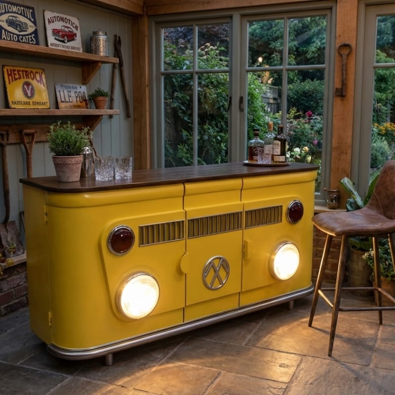 Sideboard VW Camper Style Sideboard Cabinet – Retro Bar Storage Unit