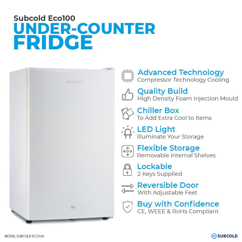 Small Fridge Subcold Eco100 LED Under Counter Fridge