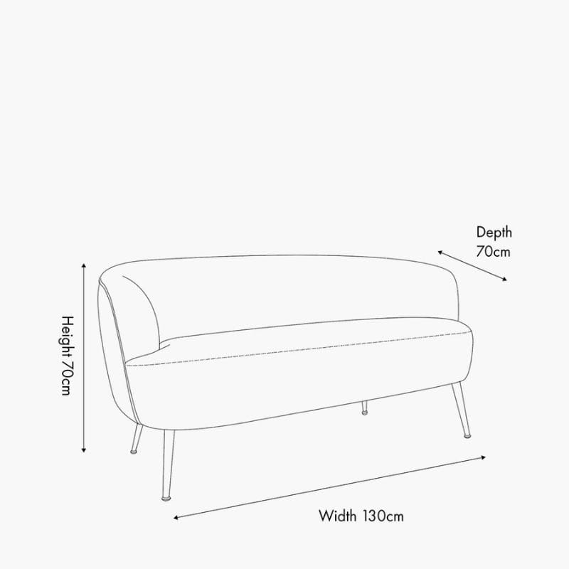 Sofa Aviana Taupe Teddy and Black Metal Sofa