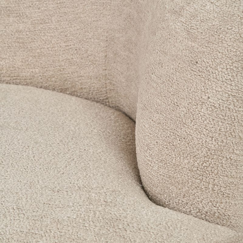Sofa Aviana Taupe Teddy and Black Metal Sofa