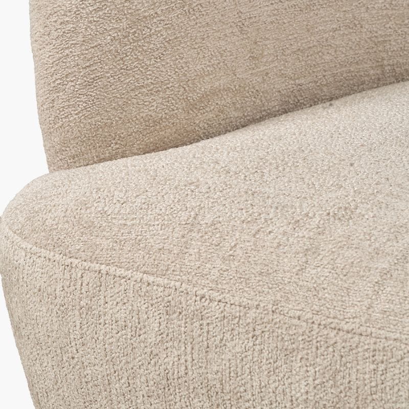 Sofa Aviana Taupe Teddy and Black Metal Sofa