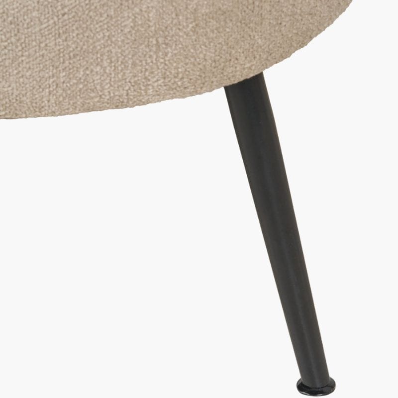 Sofa Aviana Taupe Teddy and Black Metal Sofa