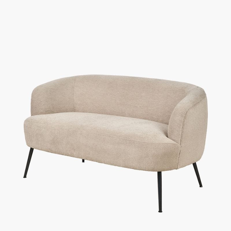 Sofa Aviana Taupe Teddy and Black Metal Sofa