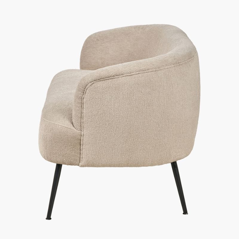 Sofa Aviana Taupe Teddy and Black Metal Sofa