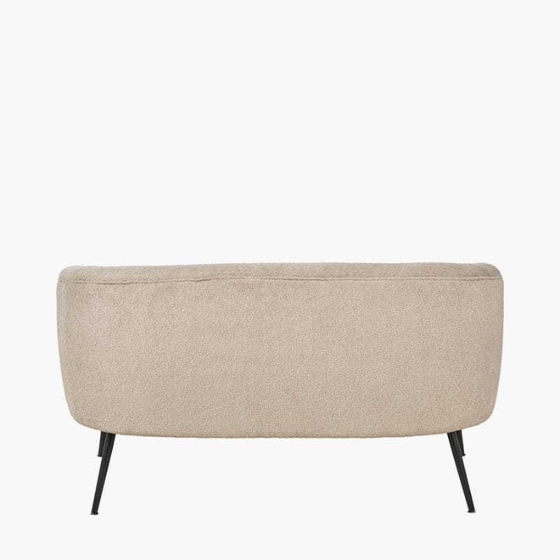 Sofa Aviana Taupe Teddy and Black Metal Sofa