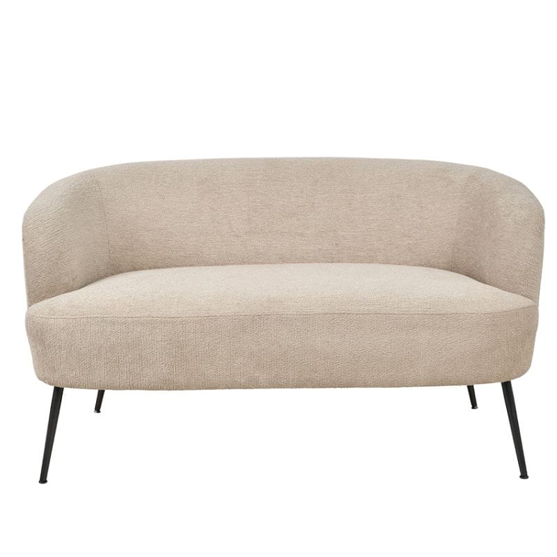 Sofa Aviana Taupe Teddy and Black Metal Sofa