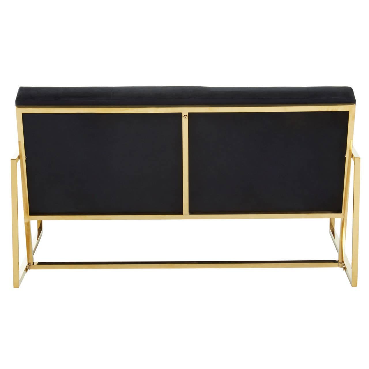 Sofa Azalea Two-Seat Sofa – Black Velvet & Gold Steel