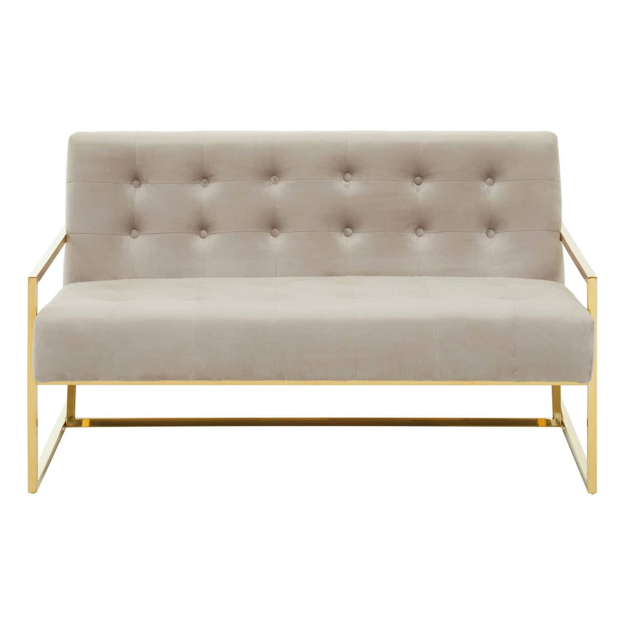 Sofa Azalea Two-Seat Sofa – Mink Velvet & Gold Steel