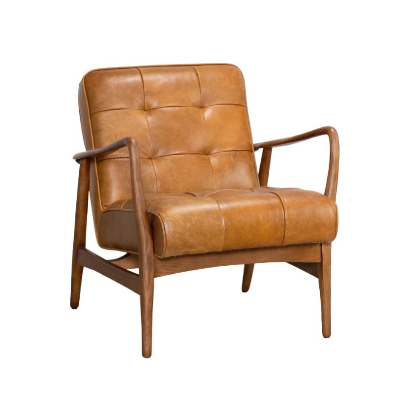 Sofa Chair / Light Tan Mercer Leather Sofa Range