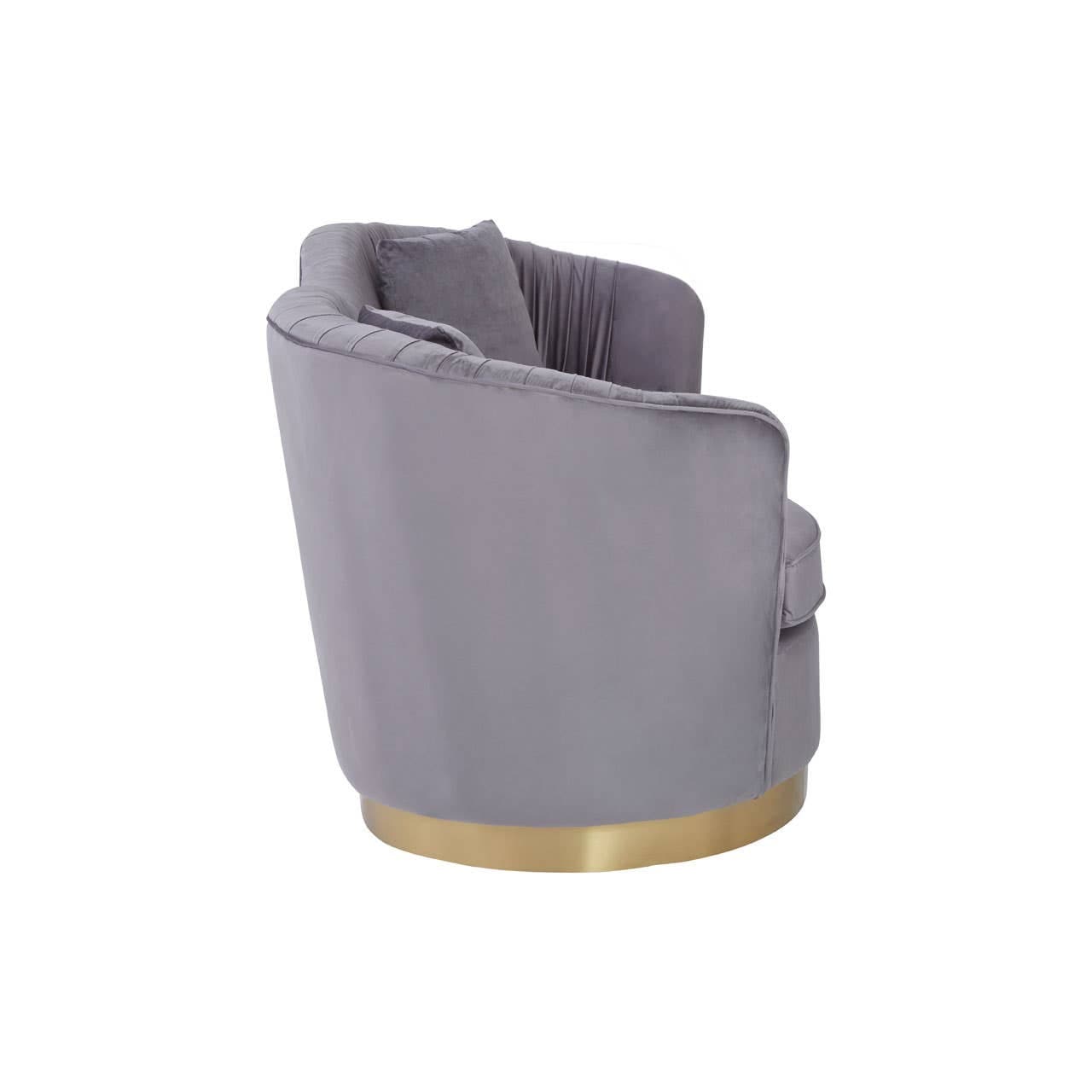 Sofa Franza Two-Seat Sofa – Grey Pleated Velvet & Gold Base
