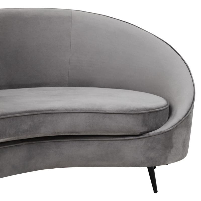 Sofa Hasina Three Seat Grey Velvet Sofa
