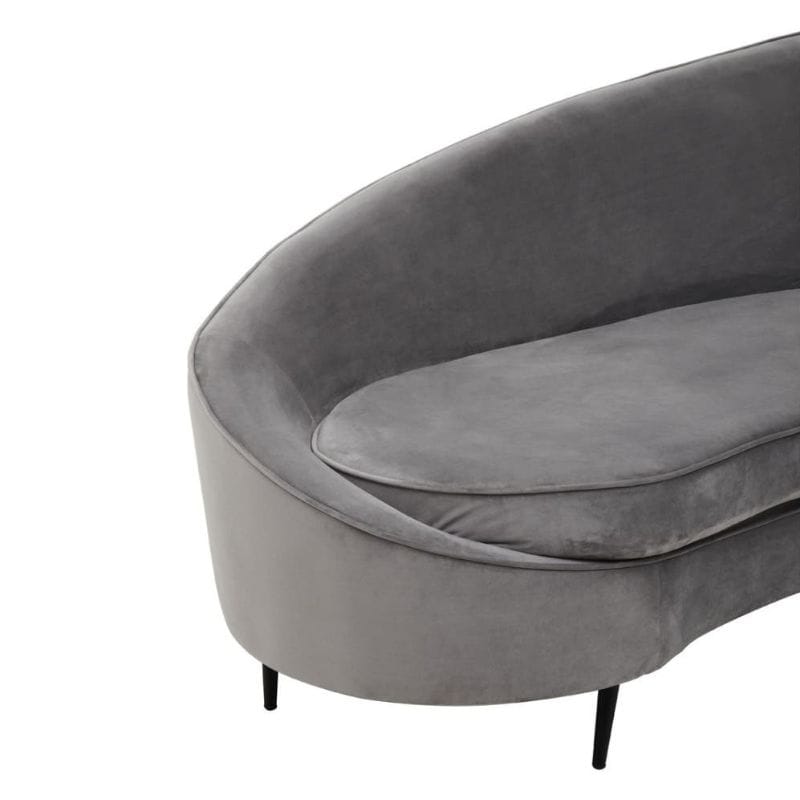 Sofa Hasina Three Seat Grey Velvet Sofa