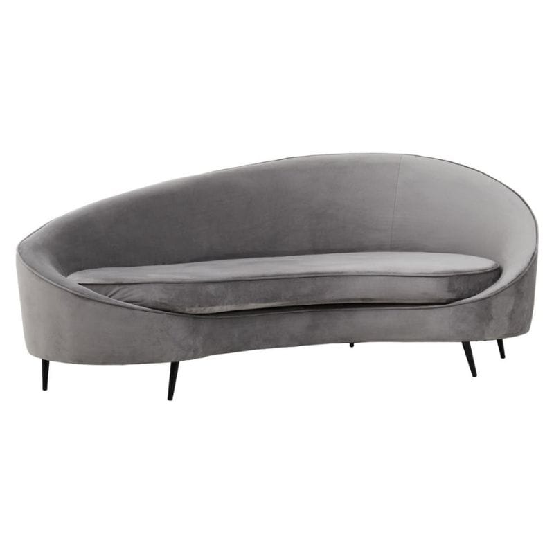 Sofa Hasina Three Seat Grey Velvet Sofa
