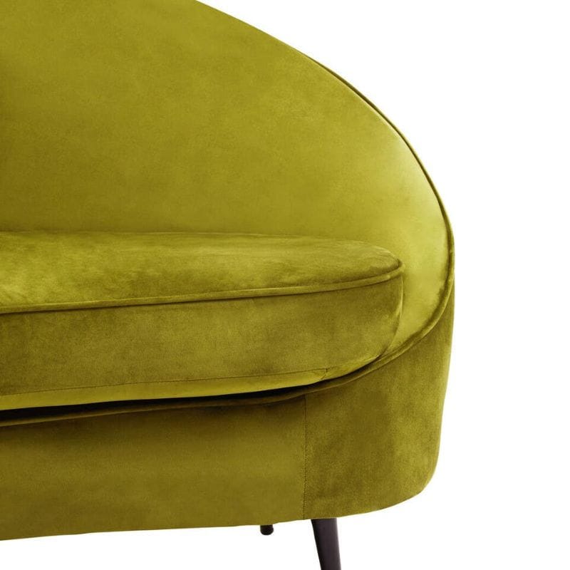 Sofa Hasina Three Seat Olive Velvet Sofa