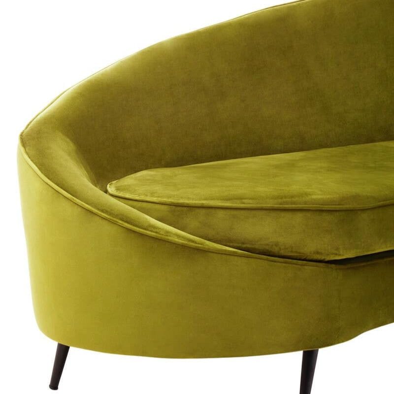 Sofa Hasina Three Seat Olive Velvet Sofa