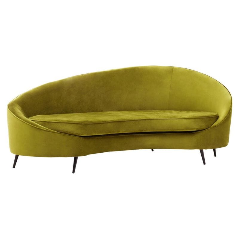 Sofa Hasina Three Seat Olive Velvet Sofa