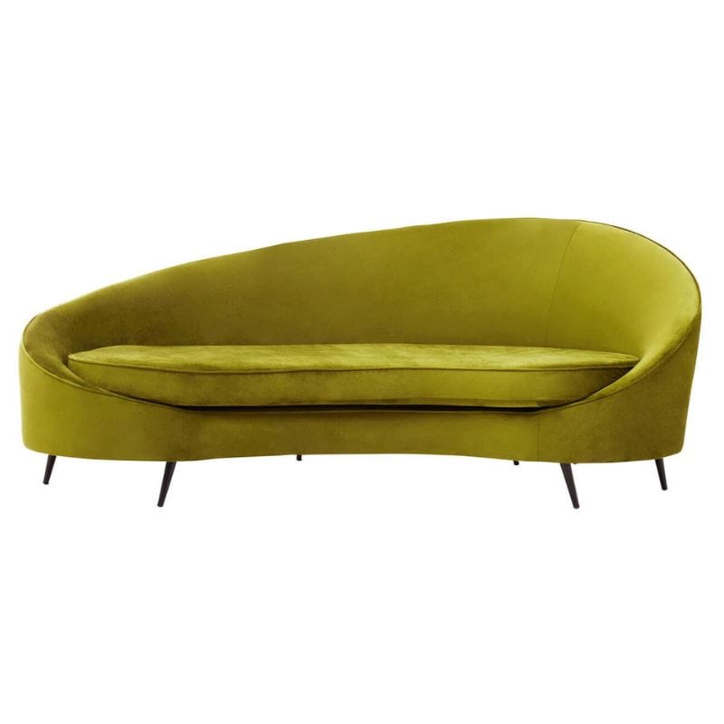 Sofa Hasina Three Seat Olive Velvet Sofa