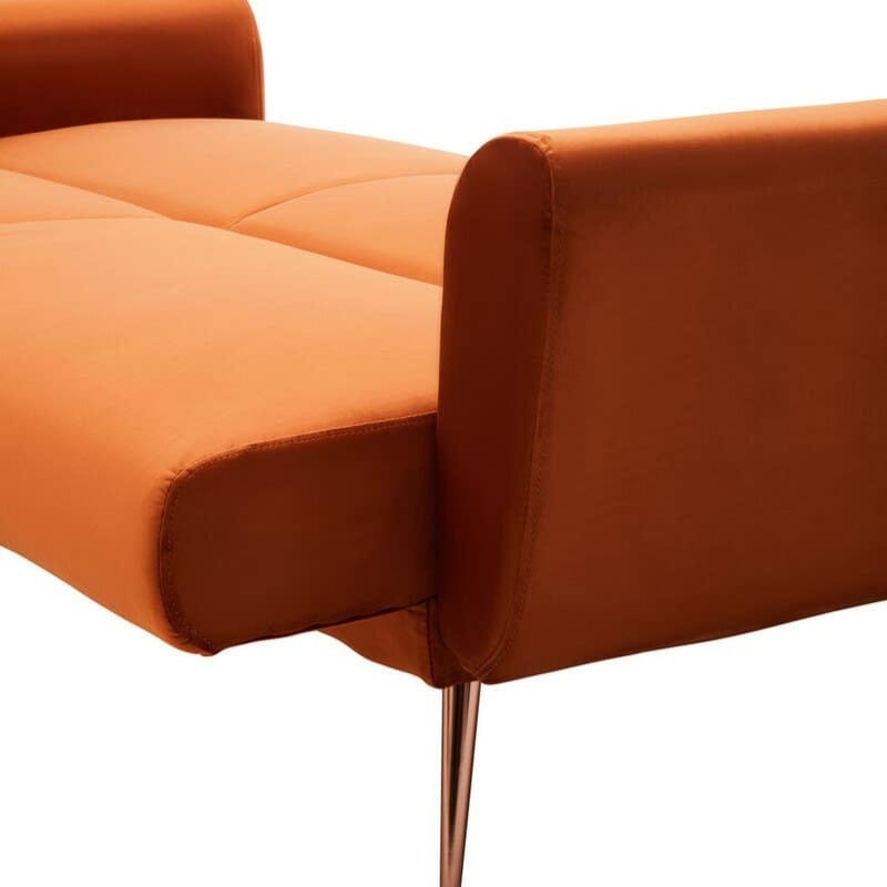 Sofa Hatton Burnt Orange Velvet Sofa Bed