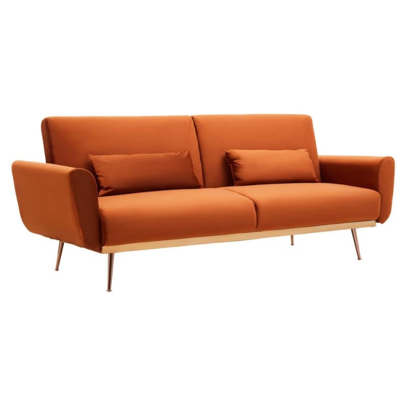 Sofa Hatton Burnt Orange Velvet Sofa Bed