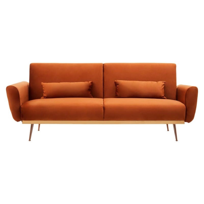 Sofa Hatton Burnt Orange Velvet Sofa Bed