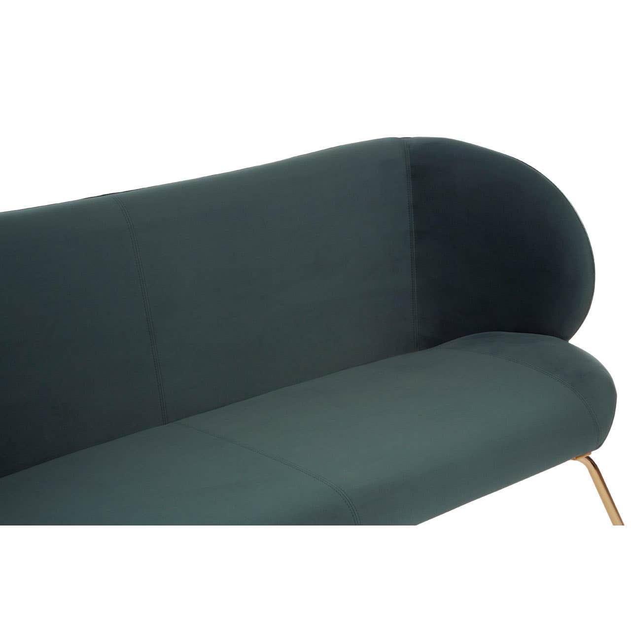 Sofa Kolding Two-Seat Sofa – Dark Green Fabric & Gold Legs