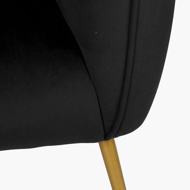 Sofa Lucca Black Velvet & Metal 2 Seater Sofa